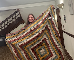 A crochet blanket